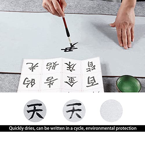 Chinese Calligraphy Practice Scroll Reusable 38x78cm Brocade | Water-activated mat, nonwoven fabric, 15x30.7 inch writing area, -friendly, mess- brush practice, por