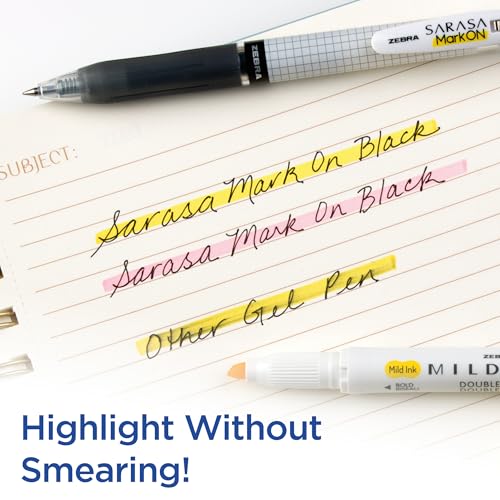 Zebra Pen Notetaking Set, MILDLINER, CLiCKART & SARASA, Assorted, 12-Pack | Includes 6 MILDLINER Highlighters, 5 CLiCKART Felt Tip Pens & 1 SARASA MarkOn Pen, Ideal for Bible Study & Note-Taking (12012 - style: Journaling and Planning Set