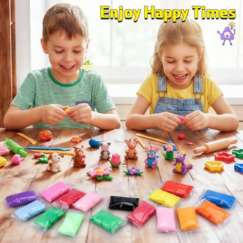 VioraWhite 72 Pcs 38oz Air Dry Clay Bulk Modeling Clay,15 Colors | Ultra Lightweight Foam Modeling Clay for Kids Adults, DIY Gifts Party Arts Crafts, School Project Supplies - color: 15 Colors