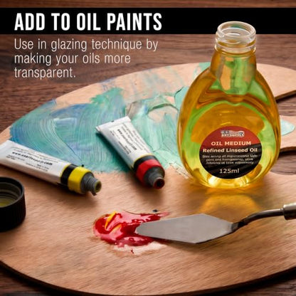 U.S. Art Supply Refined Linseed Oil, 125ml (4.2 oz) Fluid Medium - Linseed Oil for Wood, Painting Mediums & Wood Finishing - size: 4.23 Fl Oz (Pack of 1)