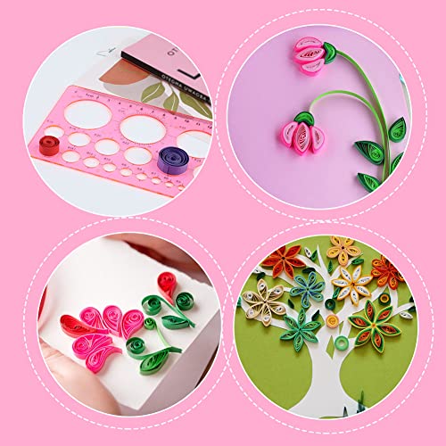 LOKUNN Circle Template for Drawing, Pink Circle Stencil Templates | Ruler Quilling Tool, Round Hole Ruler Tool, Circle Stencils for Painting, Plastic Circle Measuring Templates for Office Home - color: 1 pcs pink