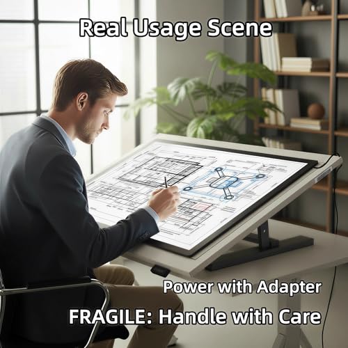 A1 Extra Large LED Light Pad (34.6"x23.6") - Upgraded Durable Tracing Light Box with 5-Level Brightness - Dot-Free Eye Protection Board for 5D Diamond Art Painting, Sketching, Drafting & Tracing - size: A1 Premium