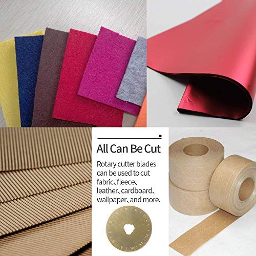Titanium Rotary Cutter Blades 45mm 10 Pack Replacement Blades | Titanium-Coated Rotary blades for fabric, Quilting Materials, Paper and Crafts Smooth Cutting in Quilting Sewing Scrapbooking - size: 45mm