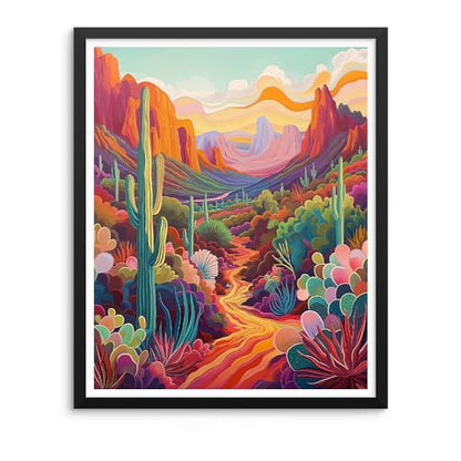 Natuyalo Paint by Numbers Kit for Adults Beginners and Kids, 16" Wx20 L Canvas Pictures Drawing Acrylic Paintwork with 3 Pcs Paintbrushes, Cactus in Wilderness - color: ART-04