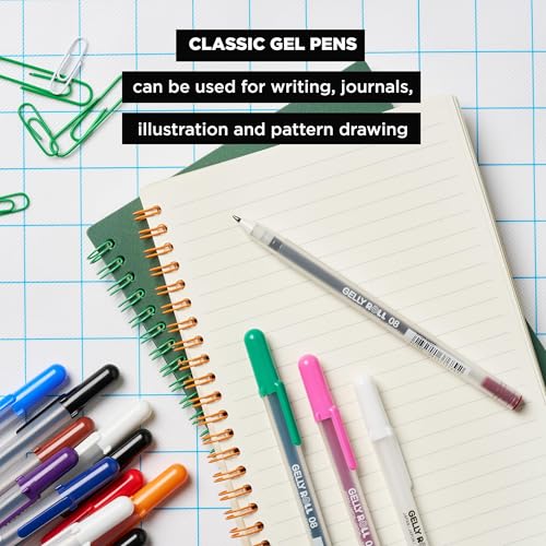SAKURA Gelly Roll Gel Pens, Fine Point, 0.3 mm Line, Assorted, 5 Pack | Gel Ink Pen for Writing, Art & Drawing, Smooth Archival Quality Ink, Japanese Art Supply for Crafters - style: 5 Pen Pack