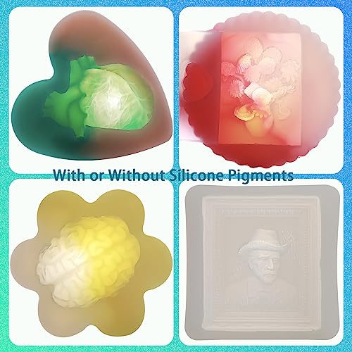 BBDINO Silicone Mold Making Kit, Mold Making Silicone 20A Translucent 4.4 lbs, Liquid Silicone for Mold Making 1:1 by Volume, Ideal for Casting Resin, Soap, Plaster, Wax Silicone Molds | 1A:1B Mixing -Self Degassing -4 Hrs Quick Cure -Flexible & Firm Well