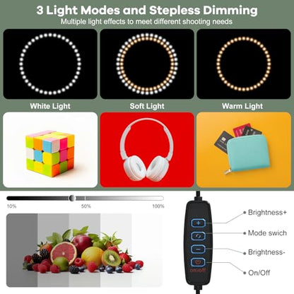 Lightdow 16"x16"x12" Photo Studio Light Box Photography with 120 LEDs (CRI>95), 6 Backdrops - Portable/Dimmable/Versatile Folding Shooting Tents for Toys/Jewelry/Watches/Cosmetics Photography - size: 16"x16"x12"