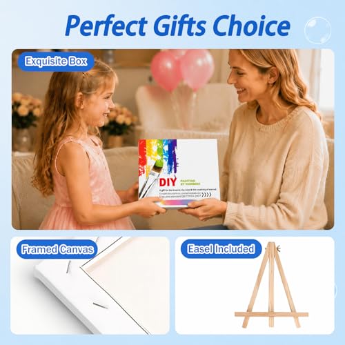AUKELHJ Paint by Numbers Kit for Kids with Frame, Deer, 8X8 inch - color: 12-Deer