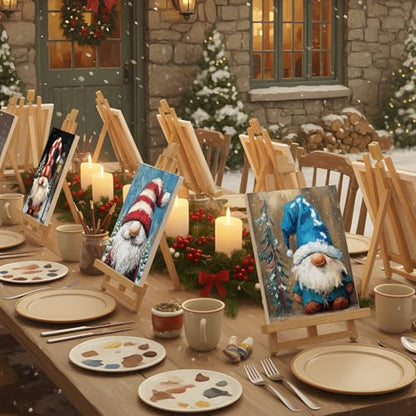 Sherr 12 Pcs Pre Drawn Canvas for Adults,Xmas Gnome,8 x 10 Inch - size: 8 x 10 Inch, style: Xmas Gnome