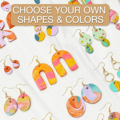 JOiFULi 132 Pc- Complete DIY Friendship Craft Set for Teens, Ages 12+ Aesthetic Polymer Clay Earring Jewelry Craft Making Set