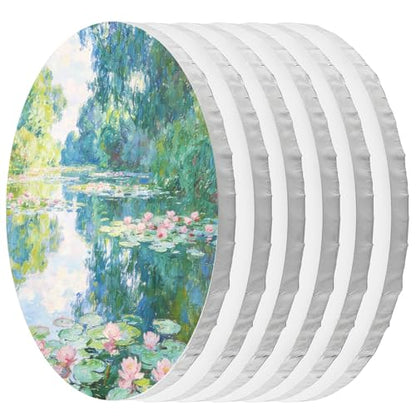 12 Inch Diameter Round Primed Gesso Professional Quality Acid-Free Stretched Canvas Acrylic, Gouache, Crafts(Pack of 6)