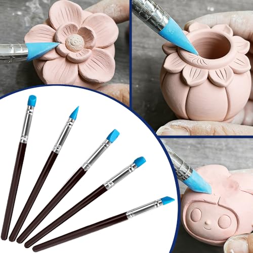 OSBANG Air Dry Clay Glaze and Tools Kit, 100ml Gloss Clear Varnish with 29-Piece Clay Sculpting Set, Protective Top Coat for Polymer Clay and Acrylic Paintings, for Crafting and DIY Projects - size: Gloss Glaze Tool Kit