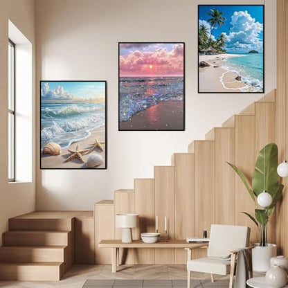 6 Pack Diamond Art Kits for Adults, Beach Diamond Painting Kits 12x16 inch - color: 6 Pack Beach, size: 11.8x15.7in(30x40cm)