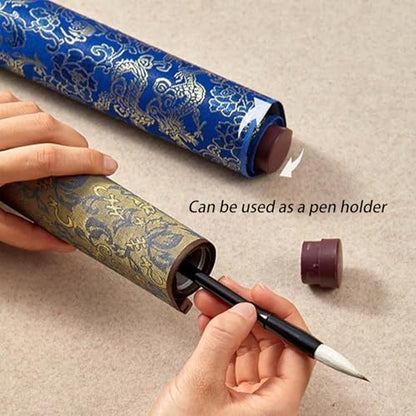 Magic Canvas - Water-Activated Reusable Chinese Calligraphy Cloth, 4 Chic Colors Washable Microfiber for Kids Beginners Adults Imperial Yellow Damask - color: Imperial Yellow Damask