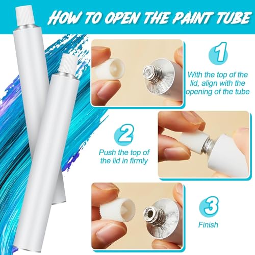 Empty Oil Paint Tubes with Needle Cap (60ml, 10 Pack), Unsealed Aluminum Tube for Storing Paints Acrylics, Gouaches, Watercolors, Oils and Other Kinds of Paints