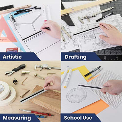 Pacific Arc Architectural Scale Ruler, 6" Scale Ruler for Architectural Designs, Engineering, or Drafting