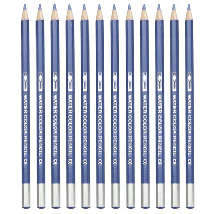 PATIKIL Watercolor Pencil, 12Pcs Water Soluble Pencils for Blending, Coloring, Sketch Drawing, Painting, Ocean Blue - color: Ocean Blue