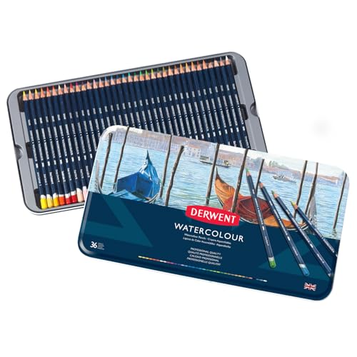 Derwent Colored Pencils, WaterColour, Water Color Pencils, Drawing, Art, Metal Tin, 36 Count (32885) - size: 36 Count (Pack of 1), style: Metal Tin