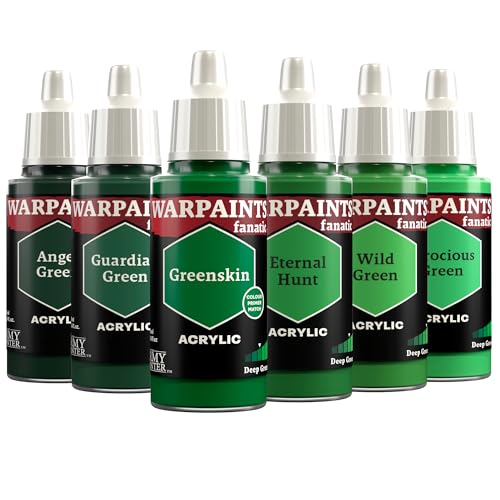 The Army Painter, Warpaints Fanatic Flexible Triad: Deep Greens 6x18ml | Quality Acrylic Miniature Hobby Model Paint Set for Dnd & Warhammer 40K Figures - color: Flexible Triad: Deep Greens