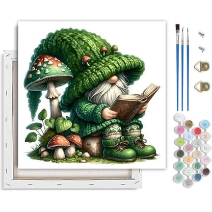 Paint by Numbers Kit for Adults,Gnome DIY Paint by Number With Frame - color: MT6006-0205