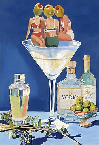 DAZZLEDOTS Diamond Art Kits for Adults, Cocktail Diamond Painting | 5D Diamond Art Kits for Beginners Women Cocktail DIY Full Drill Paint by Diamonds Dot Gem Art for Home Wall Decor 12x16Inch - color: DT108