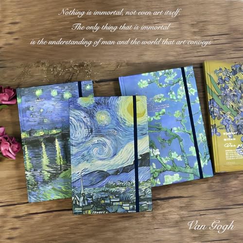 Art Journal, Sketch book, Blank Notebook, 130gsm, Thick Paper Sketchbook, A5, Hardcover Drawing Notebook, Blank Page Journal, Lay Flat, Unlined, Van Gogh Starry Night, Sketch Books for Adults - color: A5-Starry Night