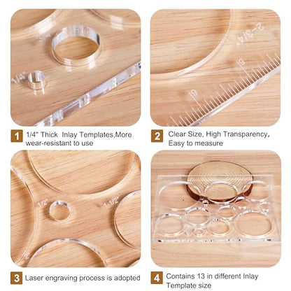 10 * 7.9 inches 13 in 1 Router Jig Kit for Woodworking - Bowtie, Circle Inlay & Decorative Templates - style: 1 Pack Circle