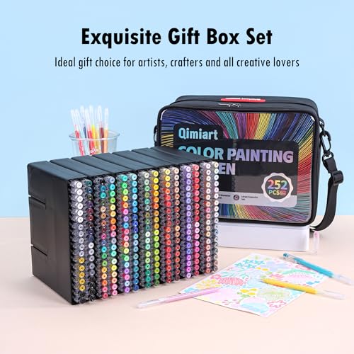 Acrylic Gel Pens for Coloring, 252 PCS Colored Pen Gift Set - color: 252 Colors