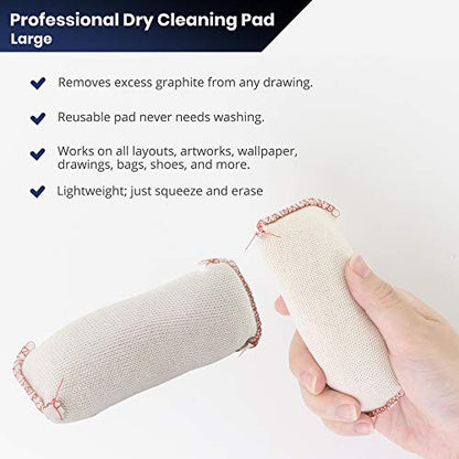 2 Pack Pacific Arc Dry Cleaning Pads Large for Drafting, Art, Architecture, and Graphite - size: 2 Pack | Large