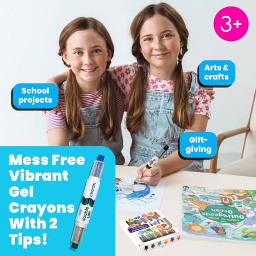 OOLY Double Up Double-Ended Twist-Up Crayons, Set of 6, 12 Colors | Ages 3+, Easy-Grip, Non-Toxic and Water Soluble, Fun Double-Ended Twist-Up Crayons for Toddlers and Kids, Great Gift - style: Double Up Crayons - Set of 6