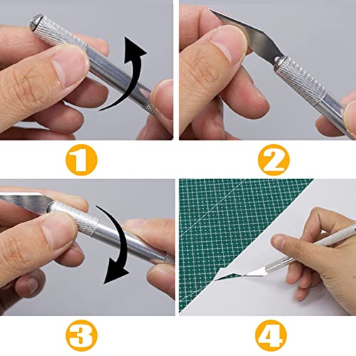 Self Healing Sewing Mat, Exacto Knife Precision Carving Craft Hobby Knife Kit for DIY Art Work Cutting, Hobby, Stencil, Scrapbooking-A4(9"x12") - color: Green
