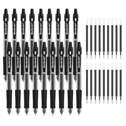 Shuttle Art Black Gel Pens, 36 Pack(18 Gel Pens with 18 Refills) Retractable Medium Point Rollerball Gel Ink Pens Smooth Writing with Comfortable Grip