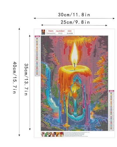 Candle Diamond Art Kits for Adults,Landscape Diamond Art 12X16 Inch - color: Landscape 05