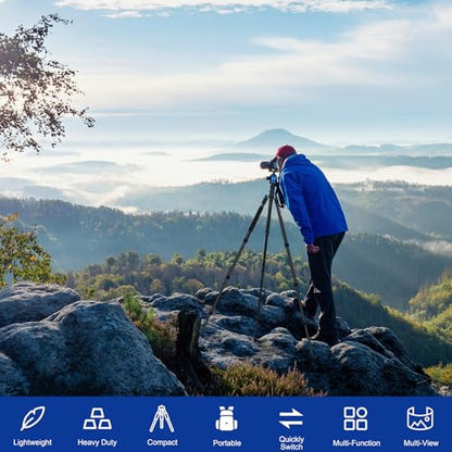 80/85 inches Heavy Duty Tripod for Camera Phone, 85" Camera Tripod Monopod - color: Blue