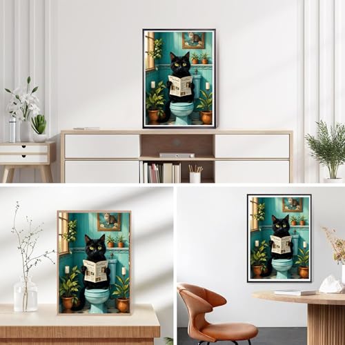 Arttoplus Black Cat Diamond Art Kits for Adult Beginner 12x16 inch - color: G9348-US