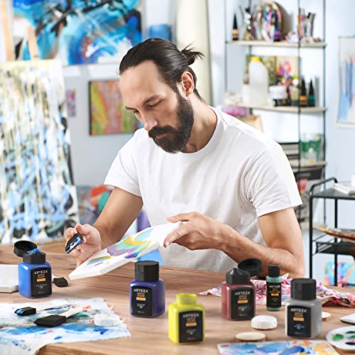 ARTEZA Acrylic Paint, A503 Ultramarine Blue, 16.9 fl oz, 500ml Jar, Opaque, Quick-Drying, Acrylic Paints for Painting on Canvas and Wood - color: A503 Ultramarine Blue, size: 16.9 Fl Oz (Pack of 1)