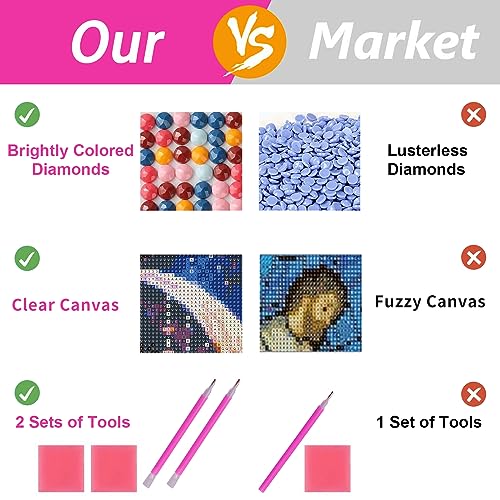 ARTGOTO Red Rose Diamond Painting Kit for Adults 15.7 x 27.5 Inch | Large 5D Full Square Drill Diamond Art Kit, Red Roses Hearts Wheat DIY Gem Art Canvas with 2 Tool Sets, 30% Extra Diamonds - color: AGT010