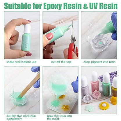 Opaque Epoxy Resin Pigment Liquid - 24 Morandi Pastel Colors UV Resin Dye Colorant