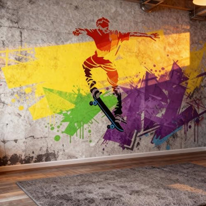 TIAMECH A4 Reusable Skateboarding Sports Stencil for Painting | Soaring Passionate Layering Template, DIY Wall Art, Wood Furniture, Scrapbook & Crafts (8.3x11.7inch) - style: Skateboarding Sports