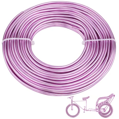 9 Gauge Aluminum Craft Wire, 52.5FT Bendable Armature Wire for Sculpting, Jewelry Making, DIY Crafting, Doll Making, Modelling, Bonsai Training(Pink Purple) - color: Pink Purple