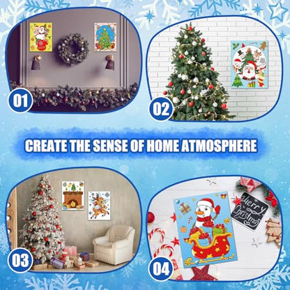 Sherr 20 Pcs Christmas Pre Drawn Canvas for Painting for Adults | Bulk 8" x 10" Pre Stretched Outline Painting Boards for Beginners Students, Happy New Year Party Favor - style: Holiday