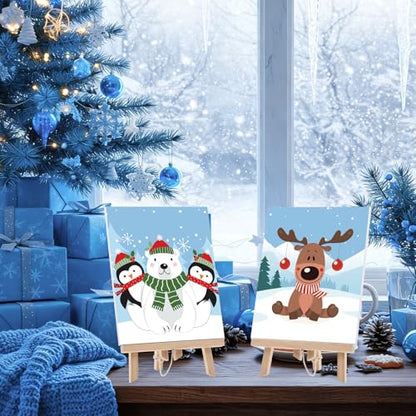 Sherr 12 Pcs Pre Drawn Canvas for Adults,Winter Xmas,8 x 10 Inch - size: 8 x 10 Inch, style: Winter Xmas