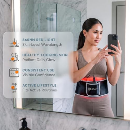 Lifepro Allevared Red Light Therapy Belt -105 Triple Chip LED Belt - color: True Black