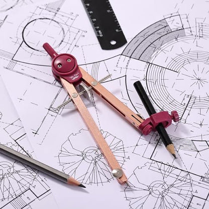 Mr. Pen- Metal Geometry Compass, Center-Wheel Design - color: Rose Gold