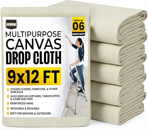 Drop Cloth 9x12 FT 6 Pack - size: 9ft X 12ft ( Pack of 6 )