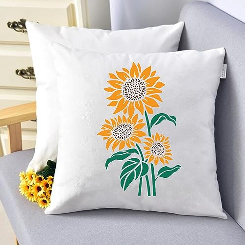 Large Sunflower Stencils Painting on Wood Wall 14.5 X 11 inch Paint for Kids Adult Art Crafts Projects Drawing Reusable Burning Pattern for Canvas Decorating (Sunflower) - style: sunflower