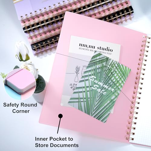 Yoment Bullet Dotted Journal Spiral Notebook 8.5 x 11 A4 Dot Grid Notebooks | 100 GSM Thick Dot Paper, Large Journaling Notebooks for Work School Sketching, A4 Pink - color: Pink, style: F - Dotted - A4