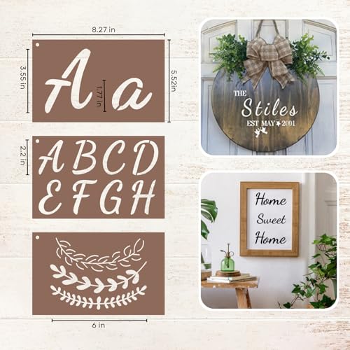 45Pcs Letter Stencils Set, 4 & 2 Inch Reusable PET Painting Stencils