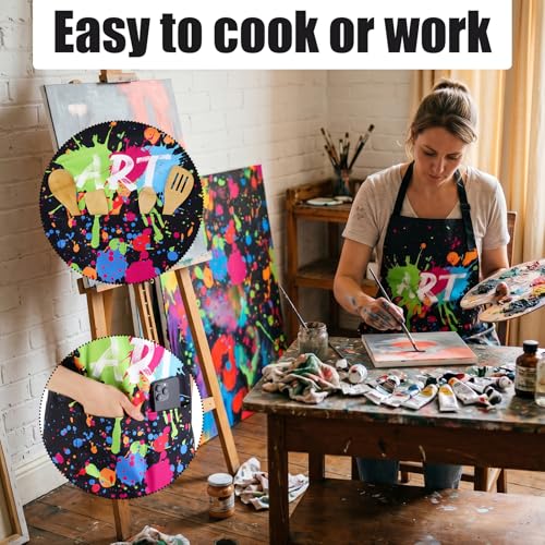 Painting Artist Apron with Pockets, Waterproof Painting Aprons for Adults, Adjustable Art Apron Bib Apron - color: Style 4