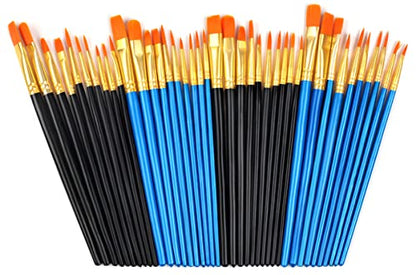 40 Pcs Paint Brushes, Acrylic Painting Brush Set, Watercolor Brushes, Acrylic Brushes for Oil Watercolor, Miniature Detailing, and Rock Painting - style: 40 PCS